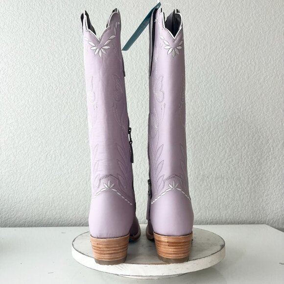 Lane SWEET MEMORIES Knee High Womens Cowboy Boots Purple White Western Tall 9.5 - Picture 3 of 11